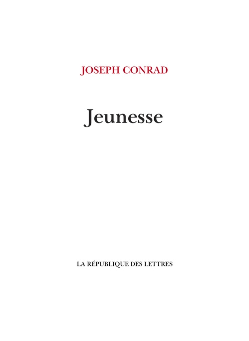 Couverture ebook de Jeunesse, de Joseph Conrad