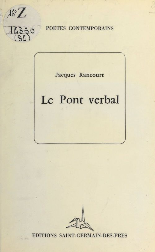 ebook cover of Le pont verbal, by Jacques Rancourt