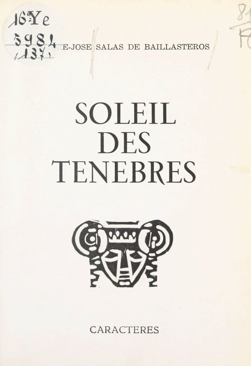 Couverture ebook de Soleil des ténèbres, de Marie-josé Salas de ballesteros