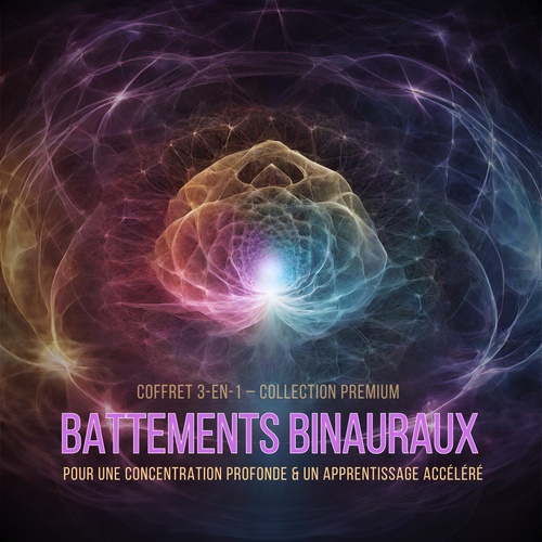 Couverture audiobook de Battements Binauraux pour une Concentration Profonde & un Apprentissage Accéléré - Coffret 3-en-1 - Collection Premium, de Binaural Beats Studios Paris