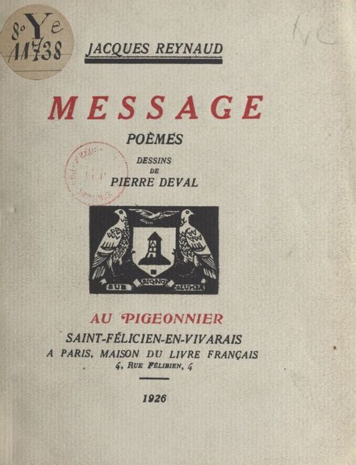 Couverture ebook de Message, de Jacques Reynaud