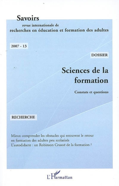 ebook cover of Sciences de la formation, by Jean-Pierre Aubret, Jean-pierre Boutinet, Pierre Dominicé, Stephane Jacquemet, Bernard Lietard