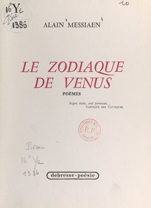 Couverture ebook de Le zodiaque de Vénus, de Alain Messiaen