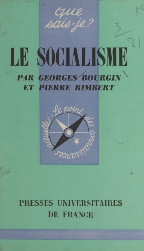 ebook cover of Le socialisme, by Georges Bourgin, Pierre Rimbert