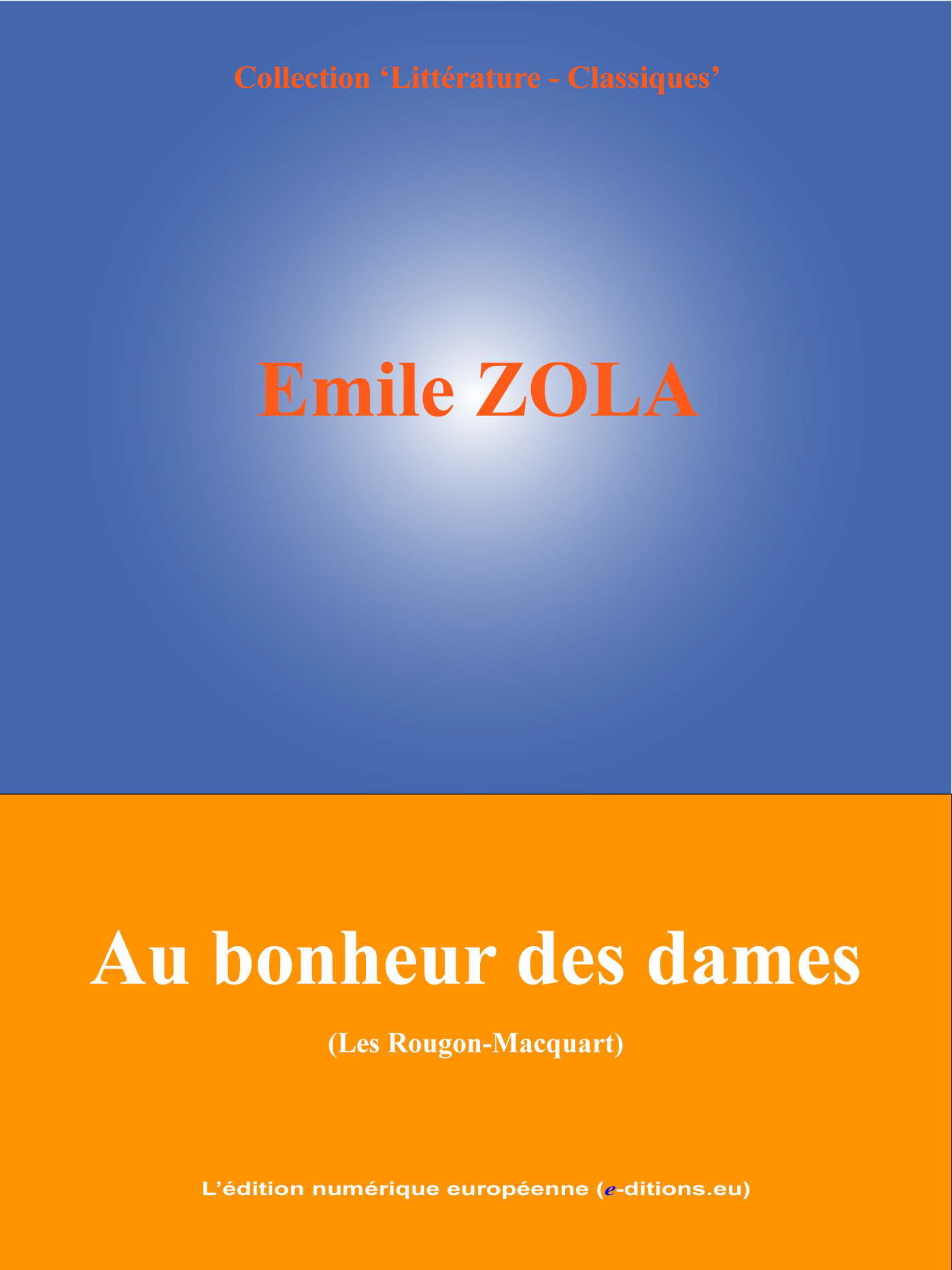 Couverture ebook de Au bonheur des dames, de Emile Zola