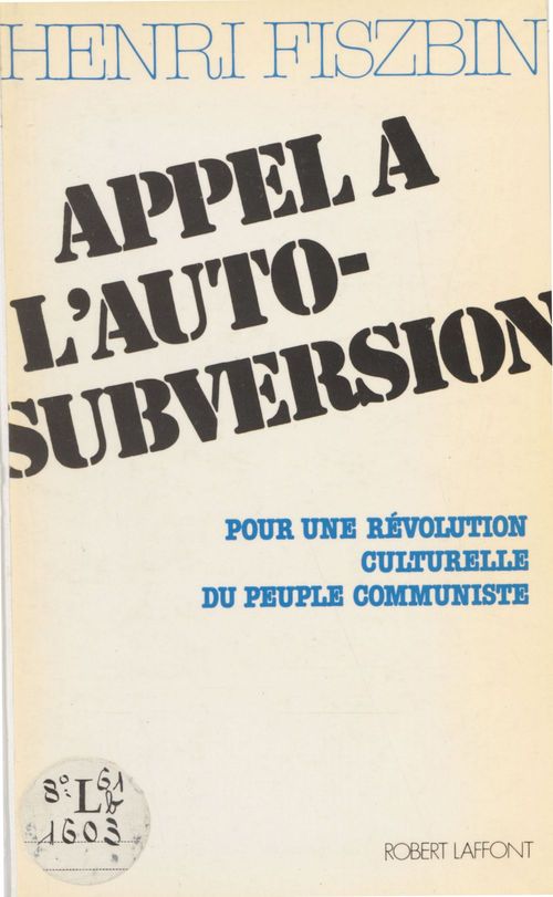 ebook cover of Appel à l'auto-subversion, by Fiszbin Henri