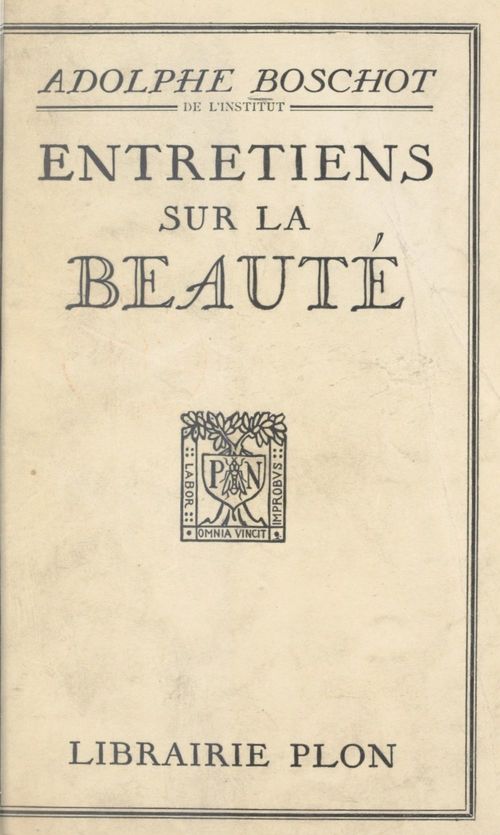 Couverture ebook de Entretiens sur la beauté, de Adolphe Boschot