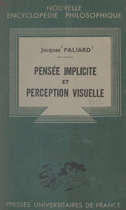 Couverture ebook de Pensée implicite et perception visuelle, de Jacques Paliard
