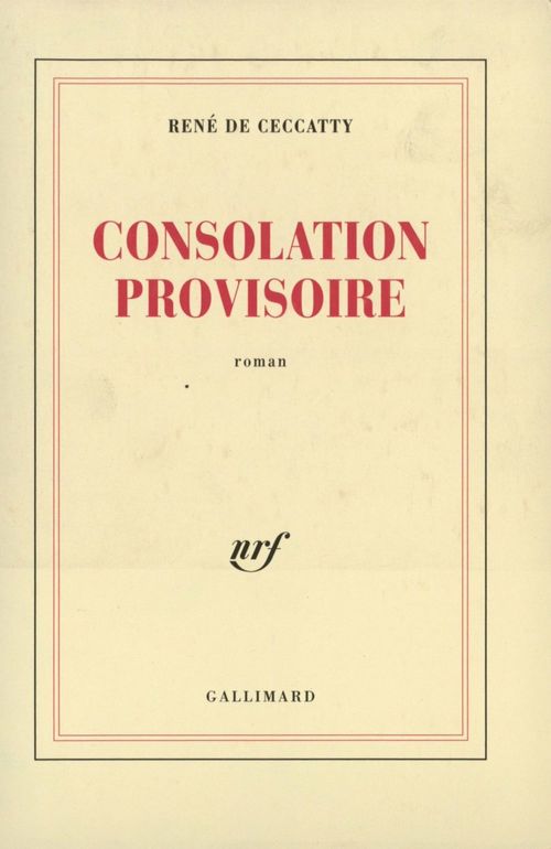 ebook cover of Consolation provisoire, by René de Ceccatty