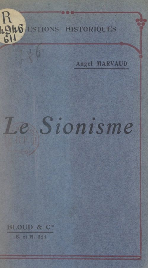 Couverture ebook de Le sionisme, de Angel Marvaud