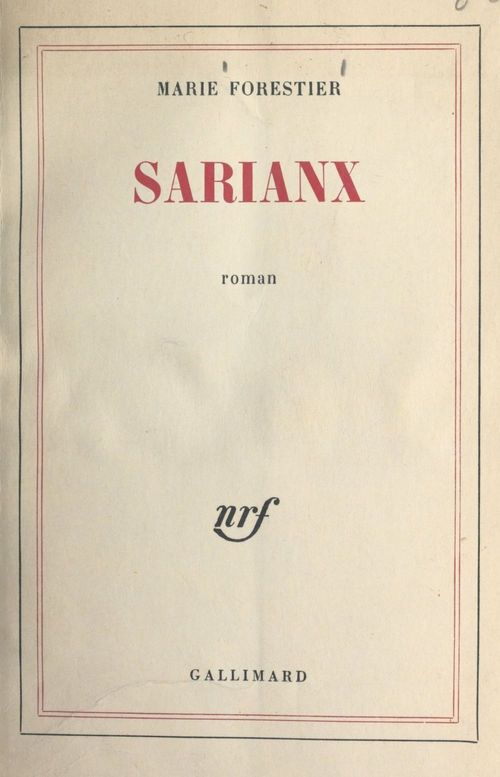 Couverture ebook de Sarianx, de Forestier Marie