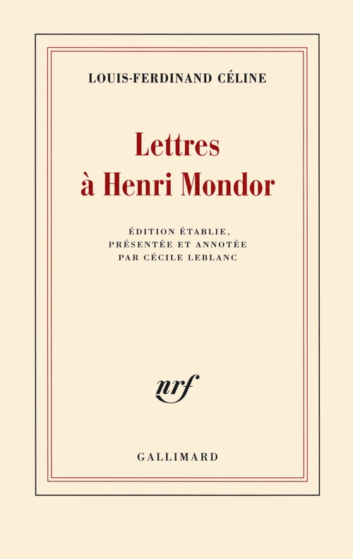Couverture ebook de Lettres à Henri Mondor, de Louis-Ferdinand Céline