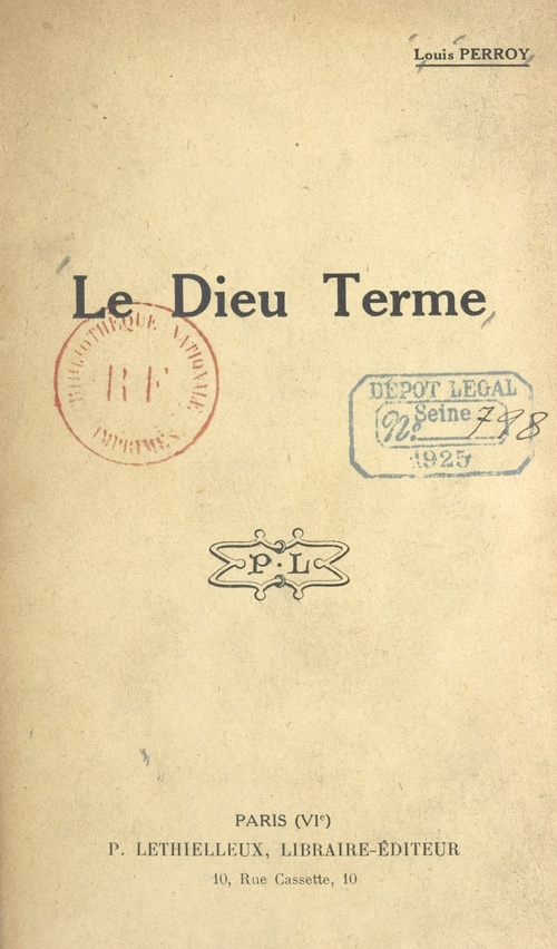Couverture ebook de Le dieu Terme, de Louis Perroy