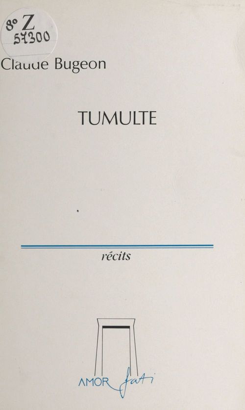 ebook cover of Tumulte, by Claude Bugeon