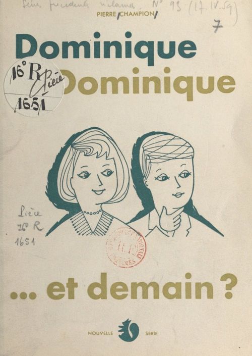 Couverture ebook de Dominique, Dominique... et demain ?, de Pierre Champion