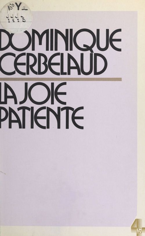 ebook cover of La Joie patiente, by Dominique Cerbelaud