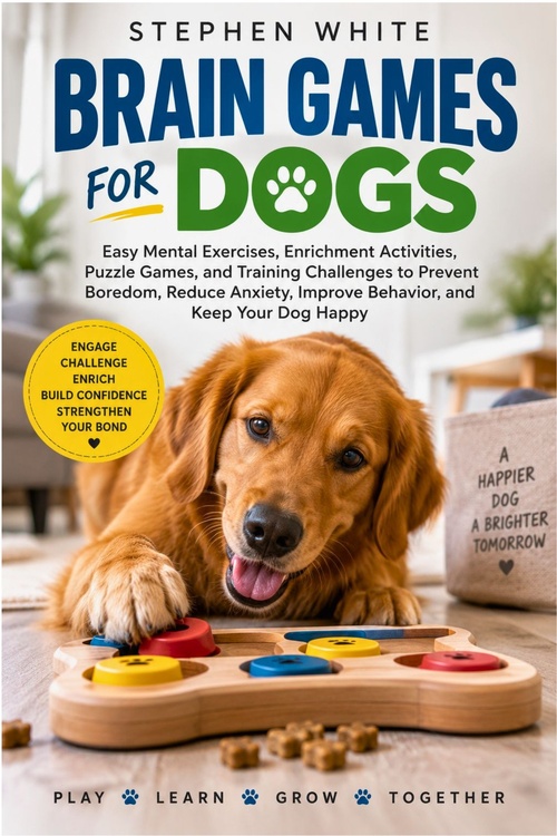 Couverture ebook de BRAIN GAMES FOR DOGS, de STEPHEN WHITE