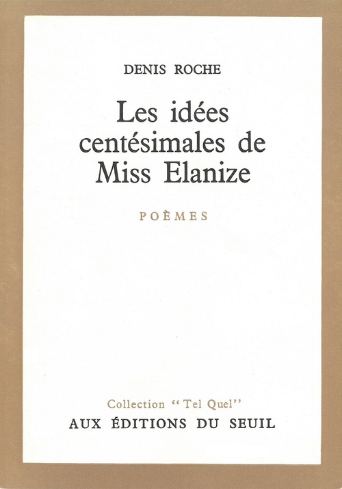 Couverture ebook de Les Idées centésimales de miss Elanize, de Denis Roche