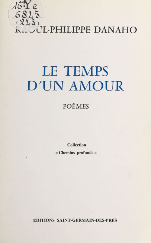Couverture ebook de Le temps d'un amour, de Raoul-Philippe Danaho