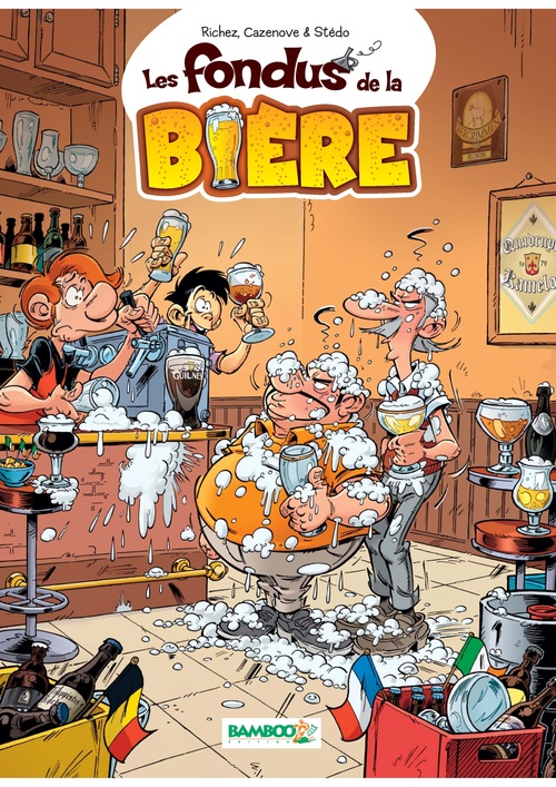Couverture ebook de Les Fondus de la bière, de Christophe Cazenove