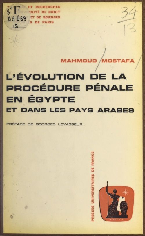 ebook cover of L'évolution de la procédure pénale en Égypte et dans les pays arabes, by Mahmoud Mostafa