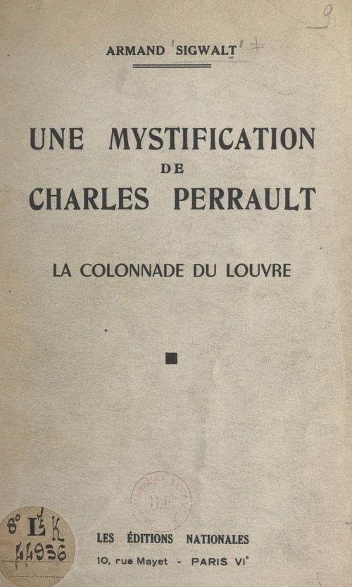 ebook cover of Une mystification de Charles Perrault, by Armand Sigwalt