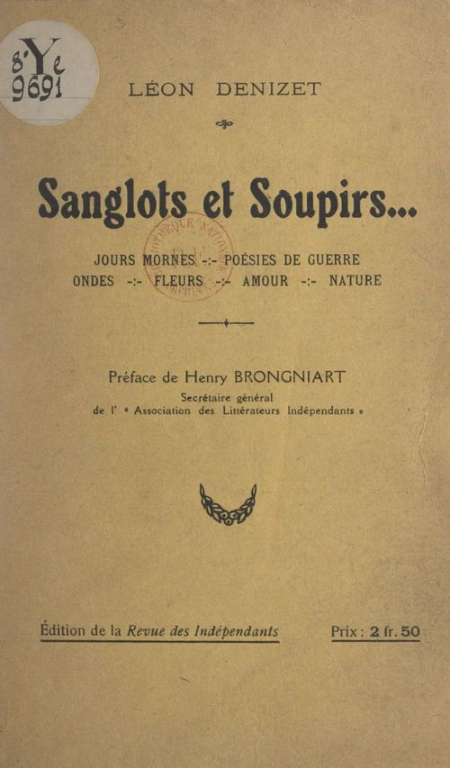 Couverture ebook de Sanglots et soupirs, de Leon Denizet