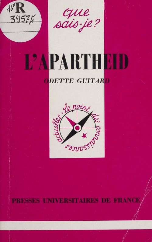 ebook cover of L'Apartheid, by Odette Guitard