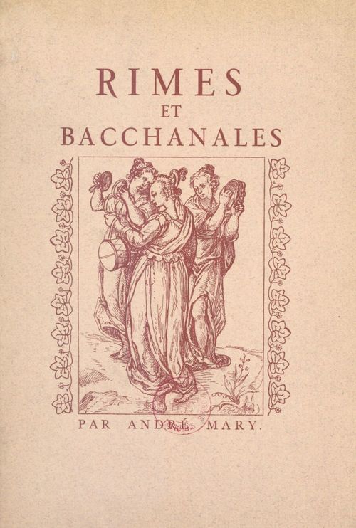 ebook cover of Rimes et bacchanales, by Andre Mary