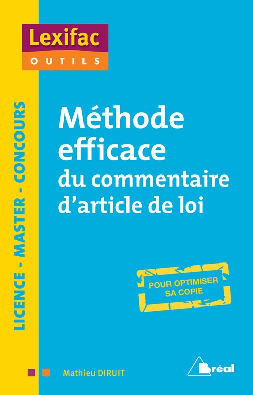 Couverture ebook de Méthode efficace du commentaire d'article de loi - Licence, Master, Concours, de Mathieu Diruit