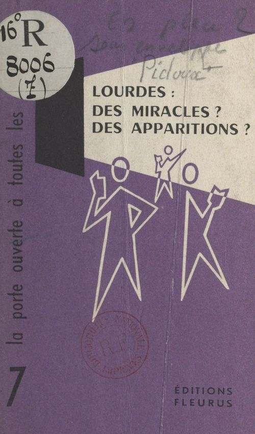 Couverture ebook de Lourdes : des miracles ? des apparitions ?., de Sylvain Pidoux De La Maduere