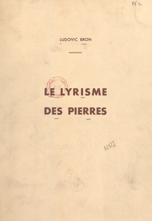 Couverture ebook de Le lyrisme des pierres, de Ludovic Bron