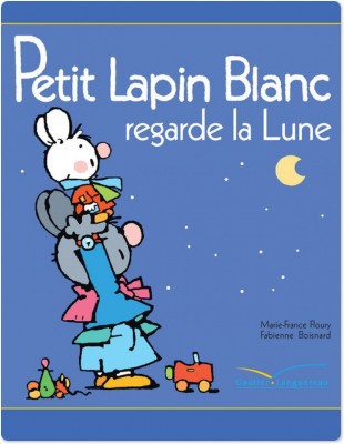 Couverture ebook de Petit Lapin Blanc regarde la Lune, de Marie-France Floury
