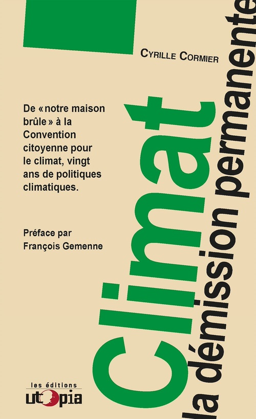 Couverture ebook de Climat, la démission permanente, de Cyrille Cormier