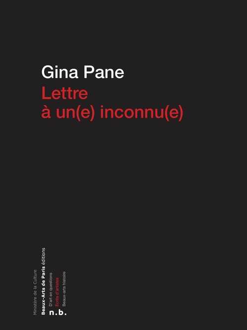 Couverture ebook de Lettre à un(e) inconnu(e), de Gina Pane