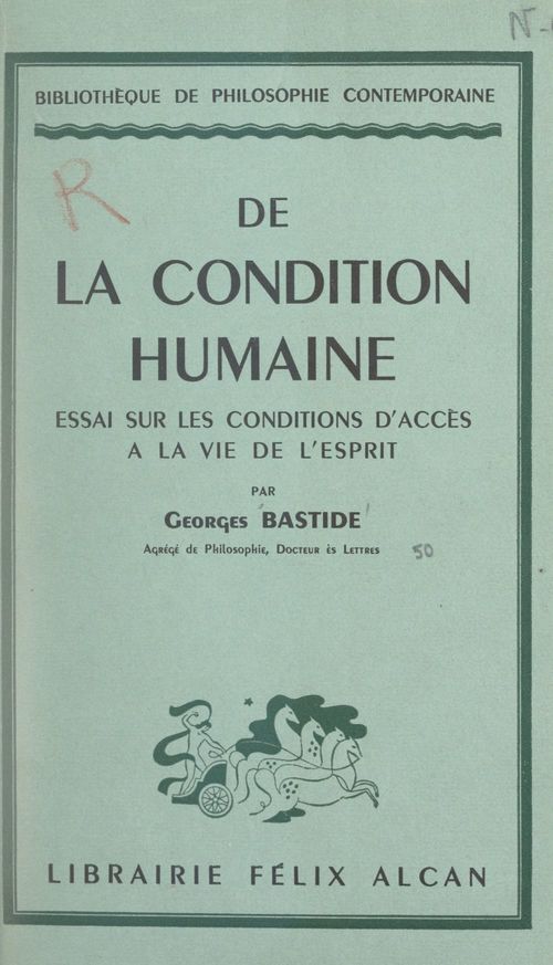 ebook cover of De la condition humaine, by Georges Bastide