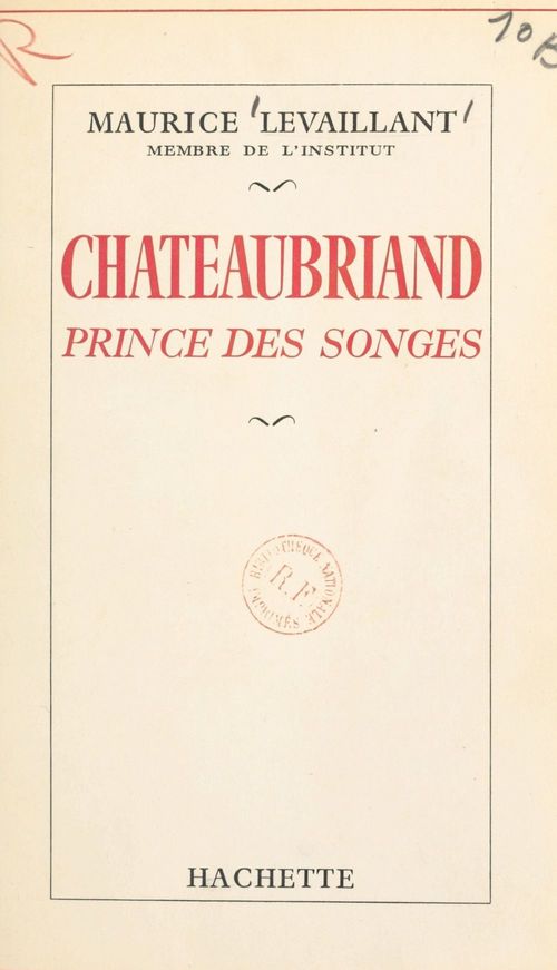 ebook cover of Chateaubriand, by Maurice Levaillant