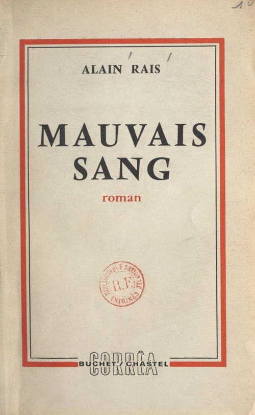 Couverture ebook de Mauvais sang, de Alain Rais