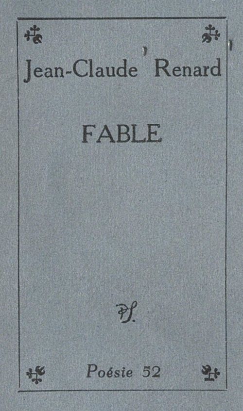 ebook cover of Fable, by Jean-Claude Renard