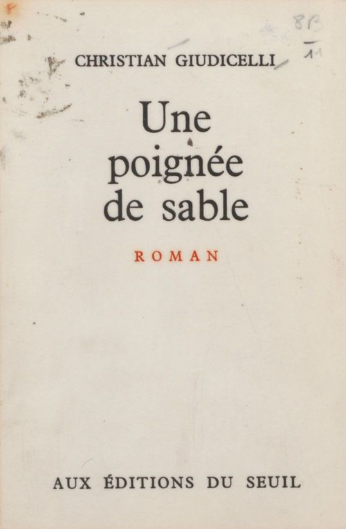 ebook cover of Une poignée de sable, by Christian Giudicelli