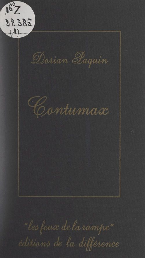 ebook cover of Contumax, by Dorian Paquin