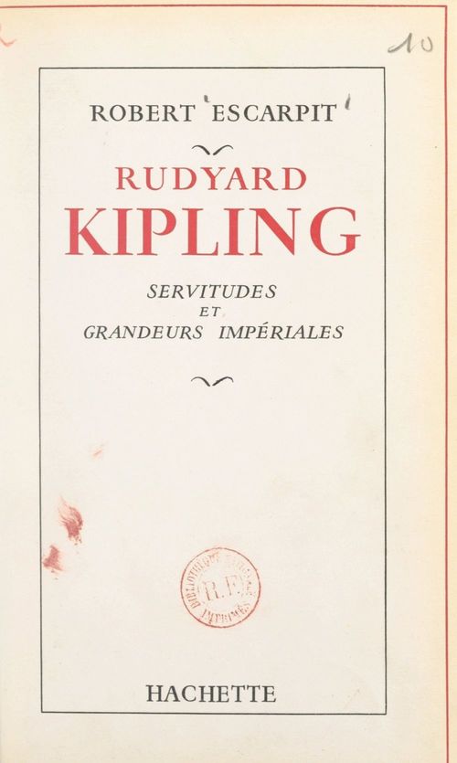Couverture ebook de Rudyard Kipling, de Robert Escarpit