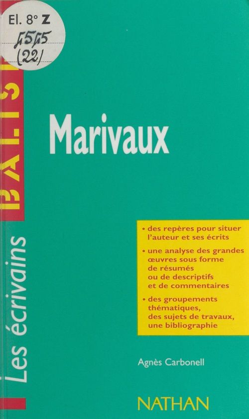 Couverture ebook de Marivaux, de Agnes Carbonell