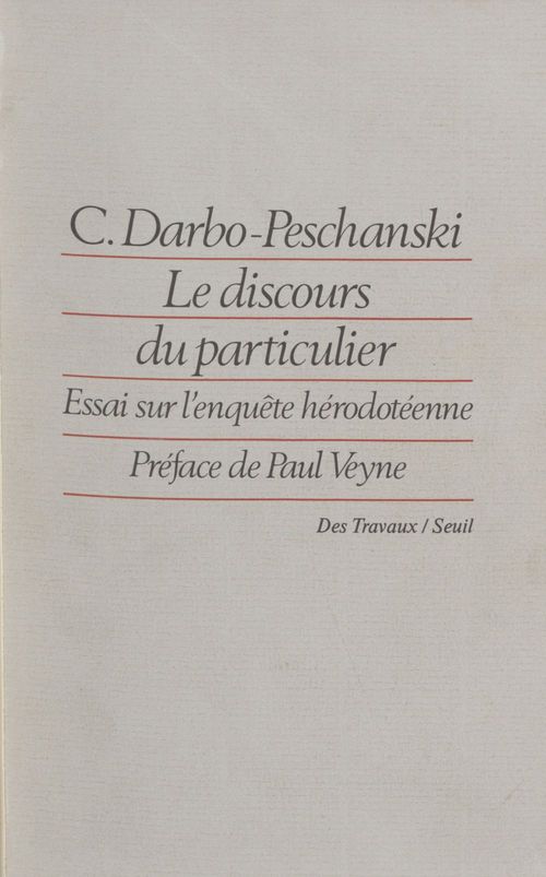 ebook cover of Le Discours du particulier, by Darbo-Peschanski C.