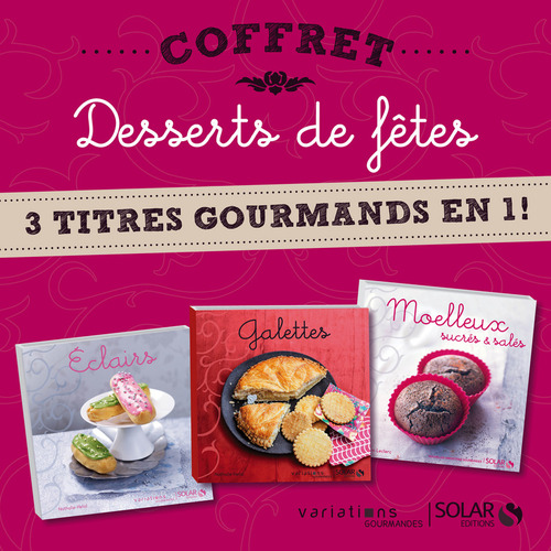 Couverture ebook de Coffret Desserts de fêtes - Variations gourmandes, de Nathalie Hélal