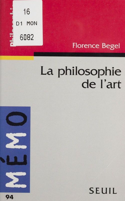 ebook cover of La Philosophie de l'art, by Begel Florence