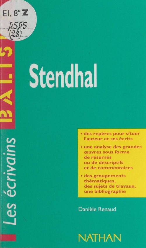 Couverture ebook de Stendhal, de Daniele Renaud