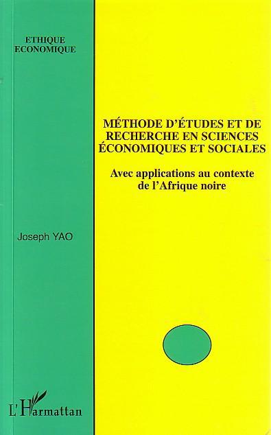 Couverture ebook de Méthode d'études et de recherche en sciences économiques et sociales, de Joseph Yao