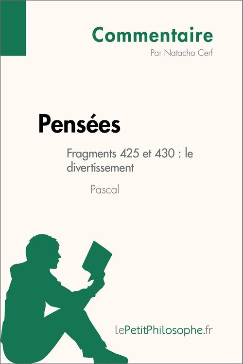 ebook cover of Pensées de Pascal - Fragments 425 et 430 : le divertissement (Commentaire), by Natacha Cerf