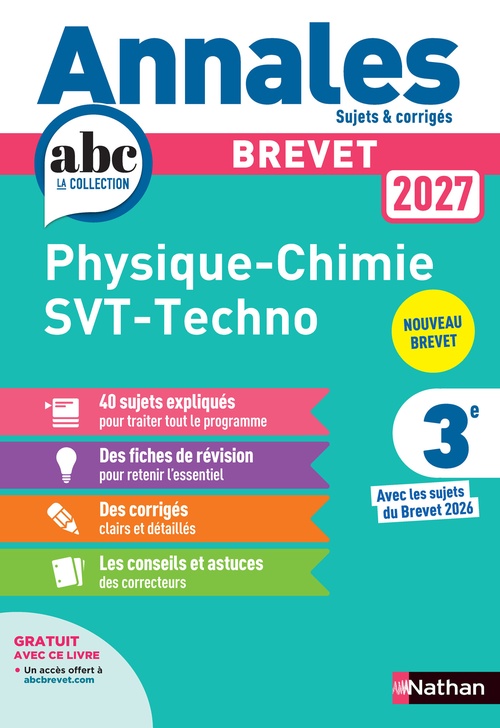 ebook cover of Annales Brevet Physique Chimie - SVT - Techno 2027 - Corrigé, by Nicolas Coppens, Olivier Doerler, Laurent Lafond, Sébastien Guivarc'h, Arnaud Lopin